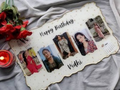 Personalized Birthday Photo Resin Platter