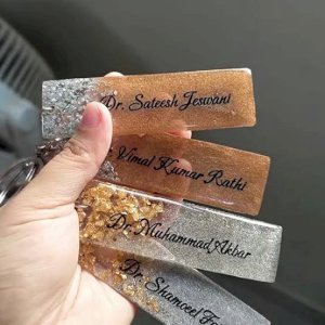 Custom Handmade Resin Accessories, primarily keychains and bookmarks