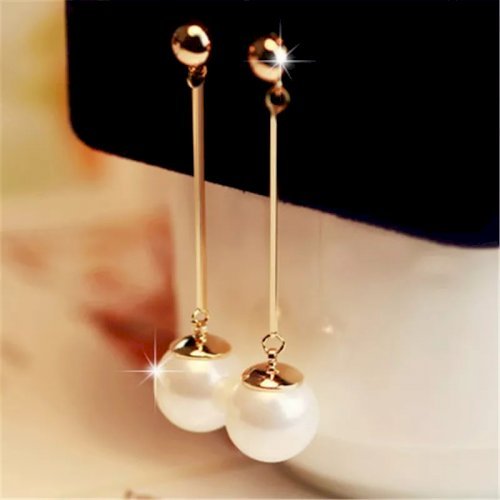 Long Tassel Simulated Pearl Drop Earrings for Women Gift jewelry Gold Color Pendientes