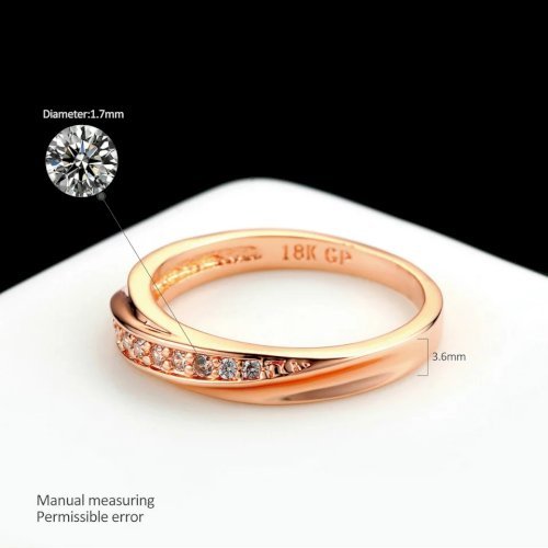 Double Fair Classic Unique Wedding Engagement Rings For Women Rose Gold WHite Cubic Zirconia