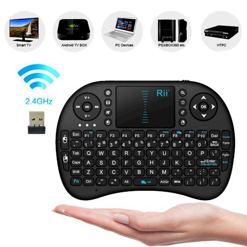 Mini Keyboard With Touchpad Mouse & Backlit Wireless Air Mouse - Black Multimedia Keys