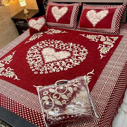 5PC Velvet Jaquard Bed Sheet