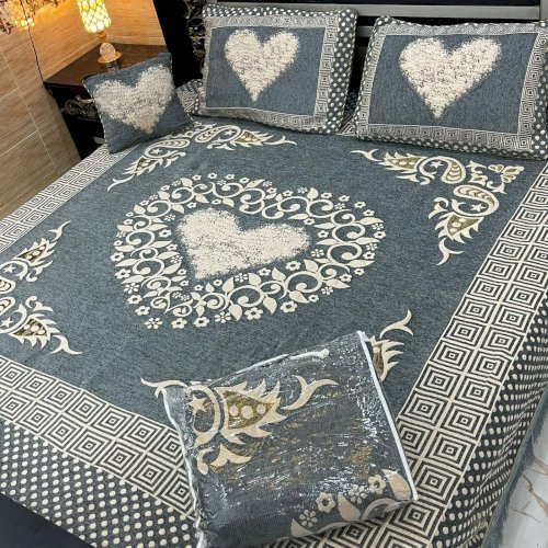 5PC Velvet Jaquard Bed Sheet