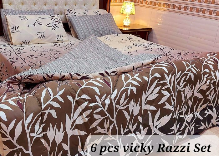 6PC Vicky Razzai, , Bedsheet , Pellow