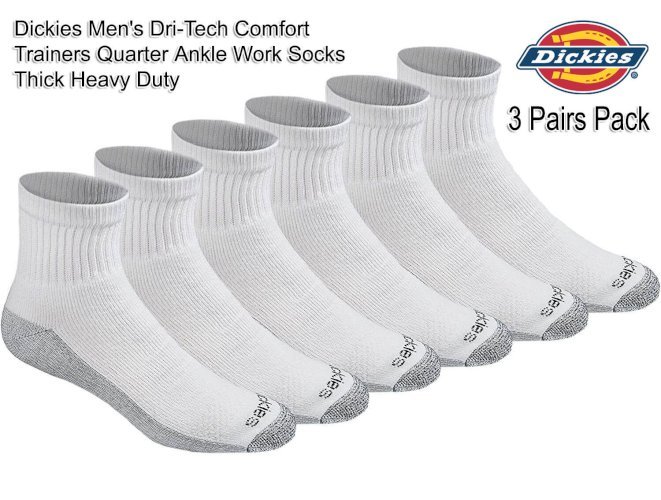 Dickies Men's Dri-tech Moisture Control 3 Pairs No Show Socks