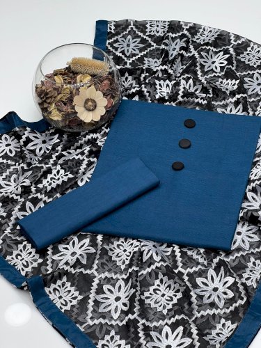 3pc Unstitched dress with chiffon phulakri dupatta 