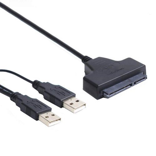 Dual USB Sata to USB Cable 2.5 or 3.5 Inch External SSD HDD Hard Drive Sata Cable Sata USB 2.0