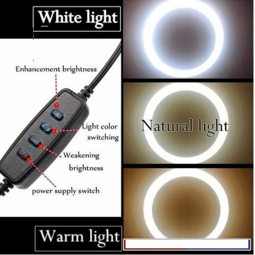 Ring Light 26 cm Metal Ball-head and Mobile Holder ( 3 Colors Modes )