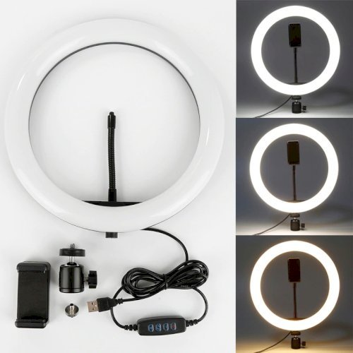 Ring Light 26 cm Metal Ball-head and Mobile Holder ( 3 Colors Modes )