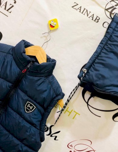 1 P Men Stitched Parachute Quilted Plane Sleeveless Jackets 