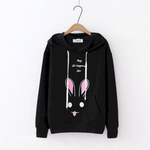 Girls Rabbit Hoddie (Black)