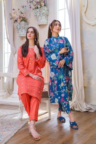 Peach Rose-2PC Embroidered Khaddar