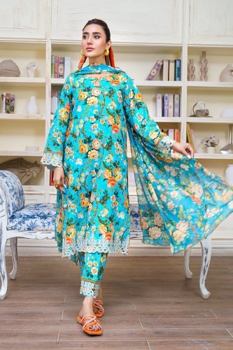 Daisy Dreams-3PC Printkari Cotton Suit