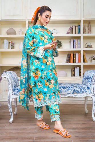Daisy Dreams-3PC Printkari Cotton Suit