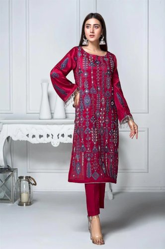 FL-0007 - Folk Lolk- Gota-Tilla  Embroidery Dress With Cotton Net Dupatta 