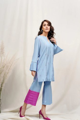 Flawless Fuschia (ROCOB-06)-Bemberg Grip Shirt with Raw Silk Trouser