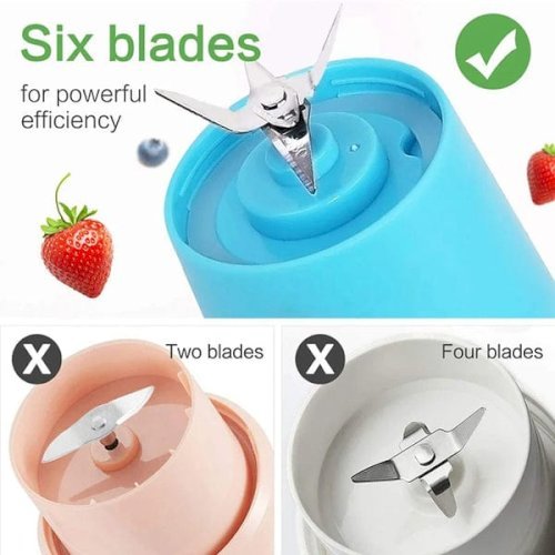 Portable Electric 6-Blade Juicer and Milkshake Maker
