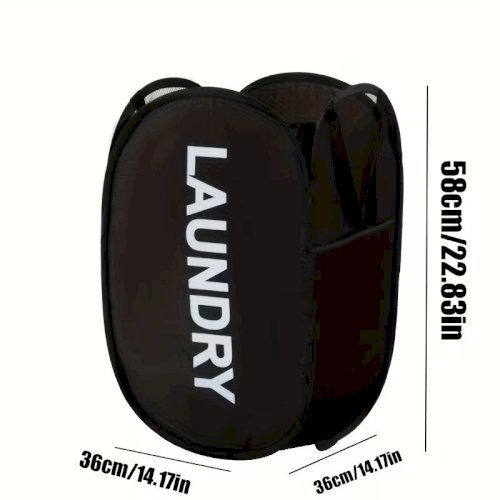 1 Large Foldable Laundry Basket – Breathable Mesh Panels, Minimalist Solid Color Design, Dirty Clothes Storage Hamper, Ideal for Clothes & Laundry Organization