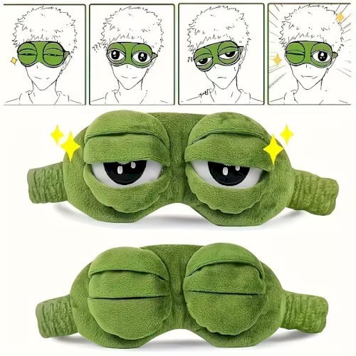 1pc Cuddlebuddy Frog Plush Sleep Mask – Soft & Comfortable Eye Cover for Naps, Restful Sleep, and Power Outages, Suitable for Normal Skin, Lanolin-Free Material