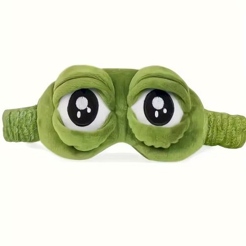 1pc Cuddlebuddy Frog Plush Sleep Mask – Soft & Comfortable Eye Cover for Naps, Restful Sleep, and Power Outages, Suitable for Normal Skin, Lanolin-Free Material