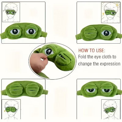 1pc Cuddlebuddy Frog Plush Sleep Mask – Soft & Comfortable Eye Cover for Naps, Restful Sleep, and Power Outages, Suitable for Normal Skin, Lanolin-Free Material