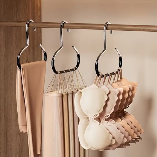 Multi-Pack Storage Hooks (1/2/4/5 pcs) – Non-Slip Stainless Steel Hanging Rack, Each Holds Up to 8 Hats, Ideal for Wardrobes, Belts, Ties, Scarves, Underwear, and Dorm Rooms