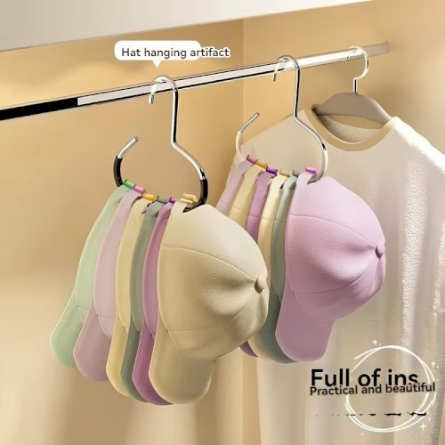 Multi-Pack Storage Hooks (1/2/4/5 pcs) – Non-Slip Stainless Steel Hanging Rack, Each Holds Up to 8 Hats, Ideal for Wardrobes, Belts, Ties, Scarves, Underwear, and Dorm Rooms
