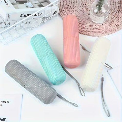 Travel Toothbrush Kit – Compact Set with Portable Case, Rinsing Cup, and Toothpaste Holder, Alcohol-Free, Lightweight and Easy to Carry, Perfect for On-the-Go Oral Care Essentials