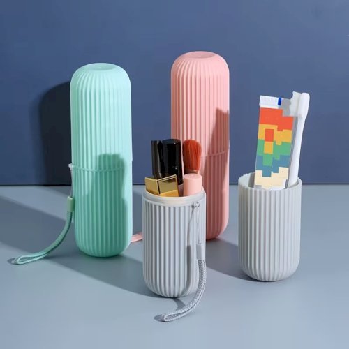 Travel Toothbrush Kit – Compact Set with Portable Case, Rinsing Cup, and Toothpaste Holder, Alcohol-Free, Lightweight and Easy to Carry, Perfect for On-the-Go Oral Care Essentials