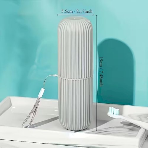 Travel Toothbrush Kit – Compact Set with Portable Case, Rinsing Cup, and Toothpaste Holder, Alcohol-Free, Lightweight and Easy to Carry, Perfect for On-the-Go Oral Care Essentials