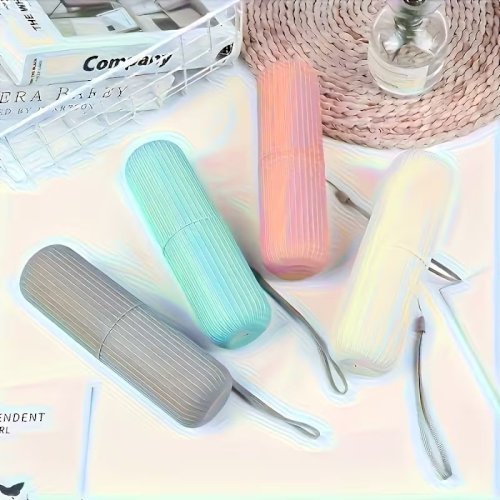 Travel Toothbrush Kit – Compact Set with Portable Case, Rinsing Cup, and Toothpaste Holder, Alcohol-Free, Lightweight and Easy to Carry, Perfect for On-the-Go Oral Care Essentials